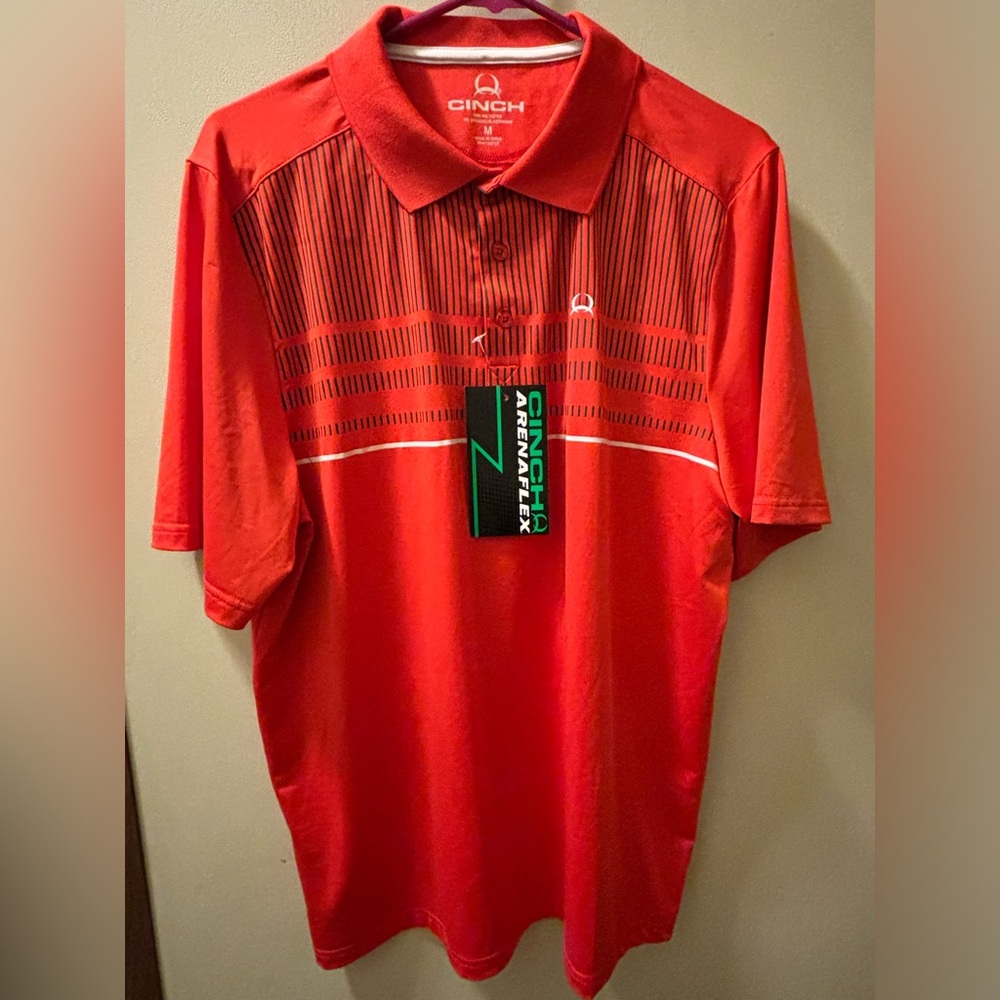 NWT men’s medium red Cinch polo